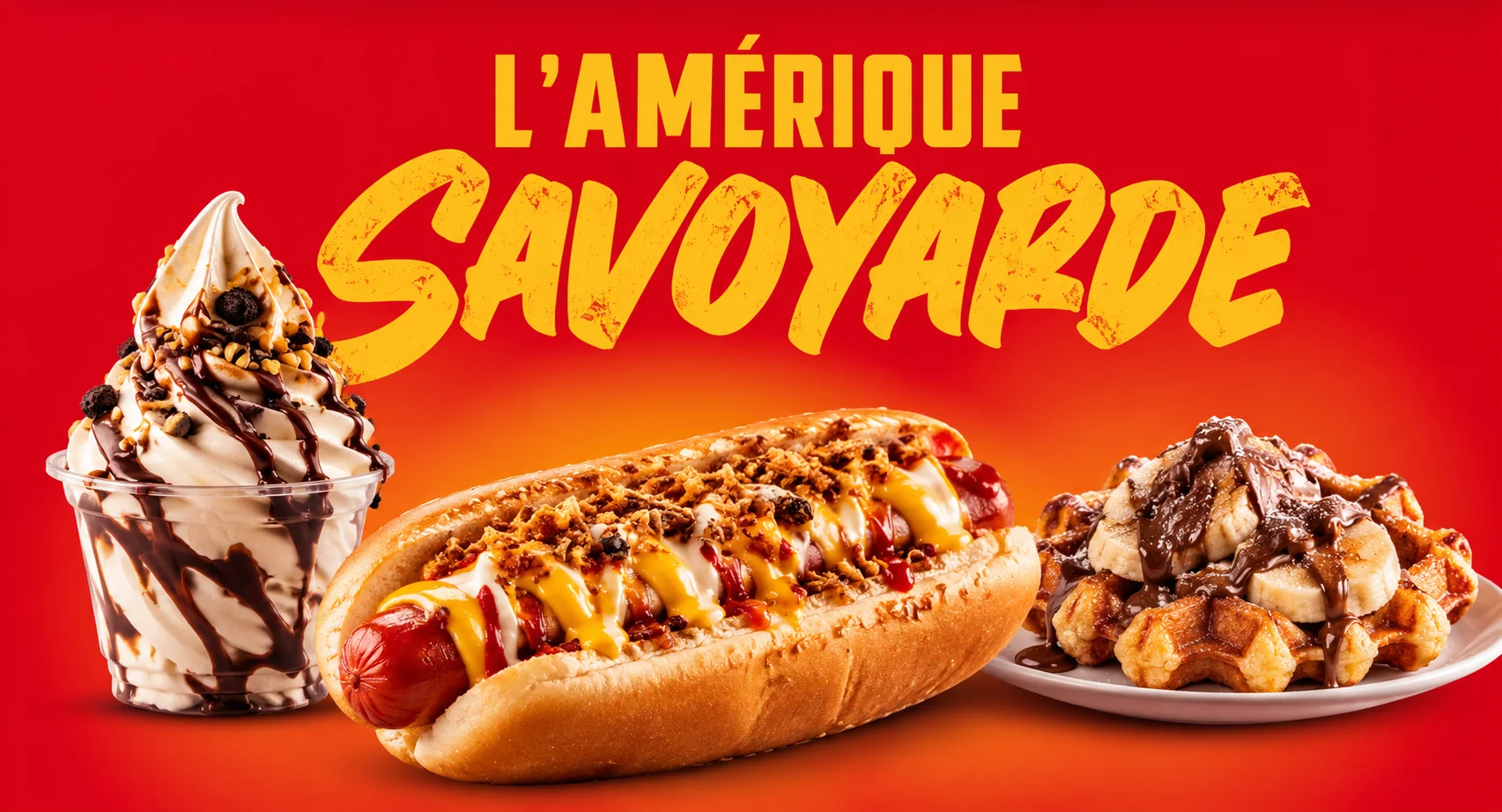 Hot-dog géant, glace et gaufre The Cosy Corner